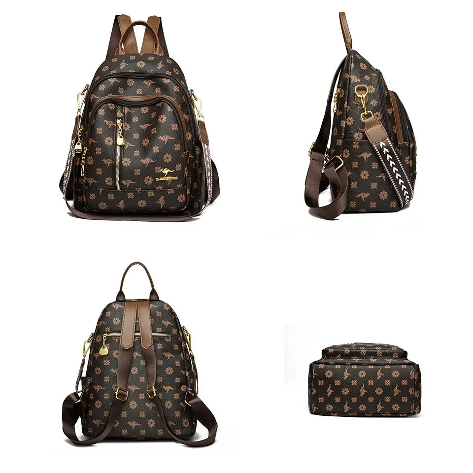 New Classical Fashion High Quality Soft Leather Travel Backpack Women Large Capacity Luxury Shoulder Bags School Bag Backpacks