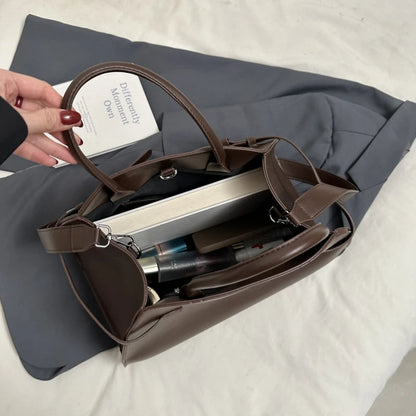 Stylish Big Top-handle Bags For Women Belt Pure Color Large Capacity Shopper Shoulder Totes 2025 Latest Luxury Designer Handbags