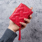 Women's Short Embroidered Love Zero Wallet Zipper Buckle Large Capacity Card Bag Versatile Fashion Simple