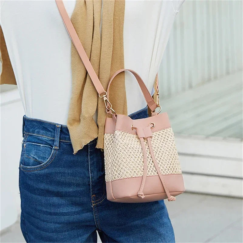 High Capacity Women Tote Ladies Casual Solid Color Shoulder Bag Foldable Reusable Women Shopping Beach Bag