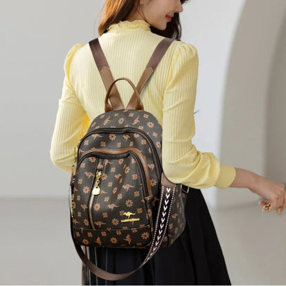 New Classical Fashion High Quality Soft Leather Travel Backpack Women Large Capacity Luxury Shoulder Bags School Bag Backpacks