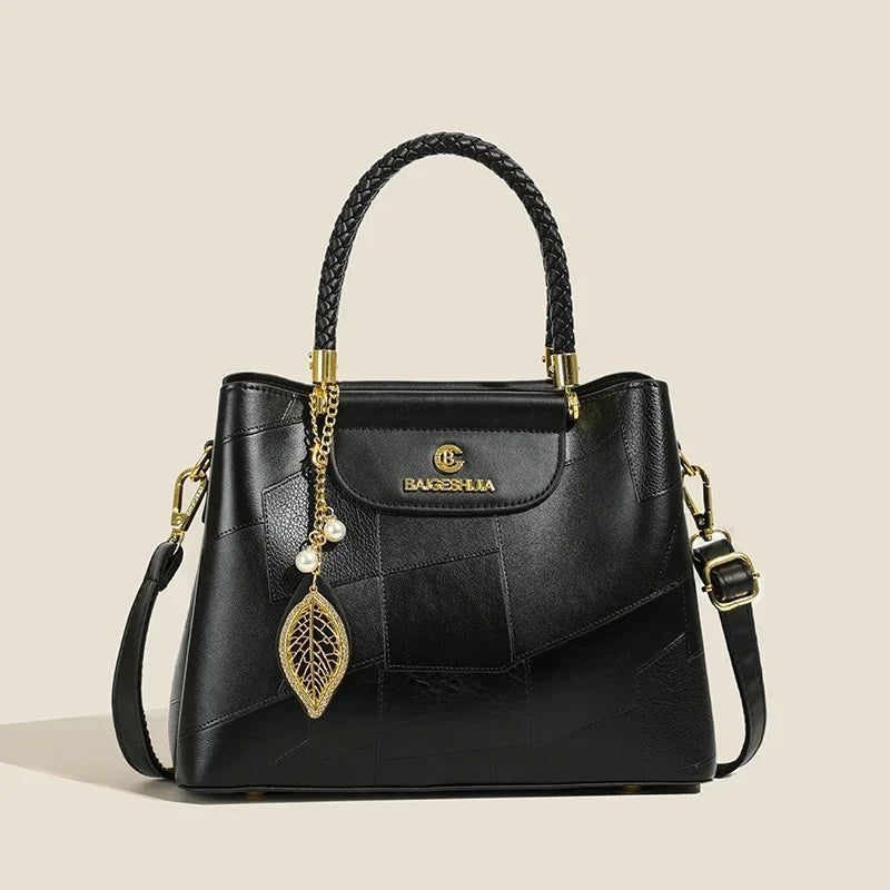 Genuine Soft PU Leather Handbags for Women Vintage Shoulder Tote Bag Luxury Designer Ladies Large Capacity Purse Bags Sac A Main