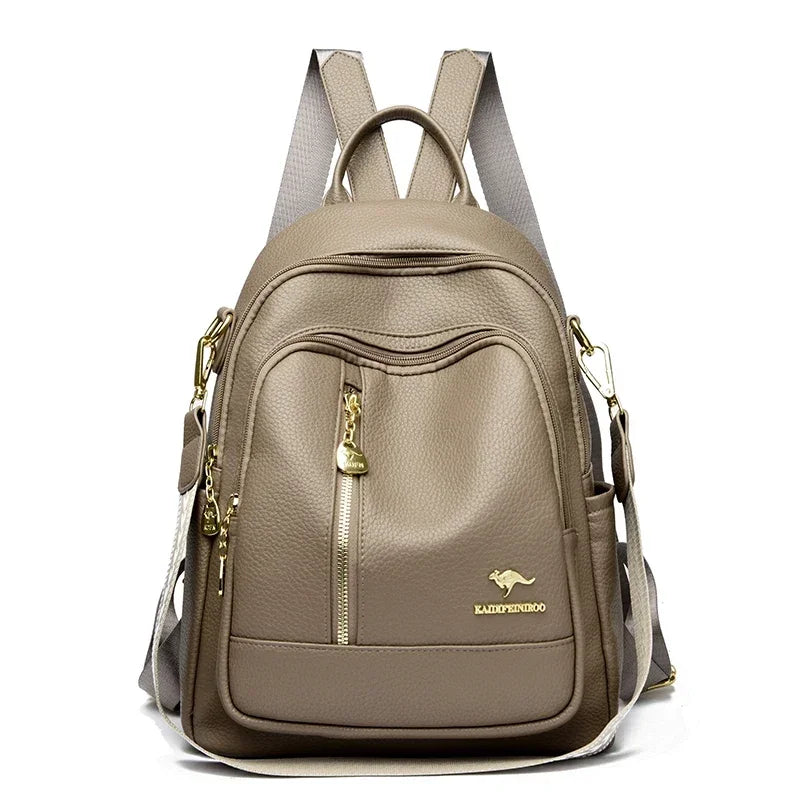 New Classical Fashion High Quality Soft Leather Travel Backpack Women Large Capacity Luxury Shoulder Bags School Bag Backpacks