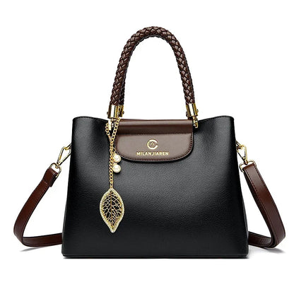 Genuine Soft PU Leather Handbags for Women Vintage Shoulder Tote Bag Luxury Designer Ladies Large Capacity Purse Bags Sac A Main