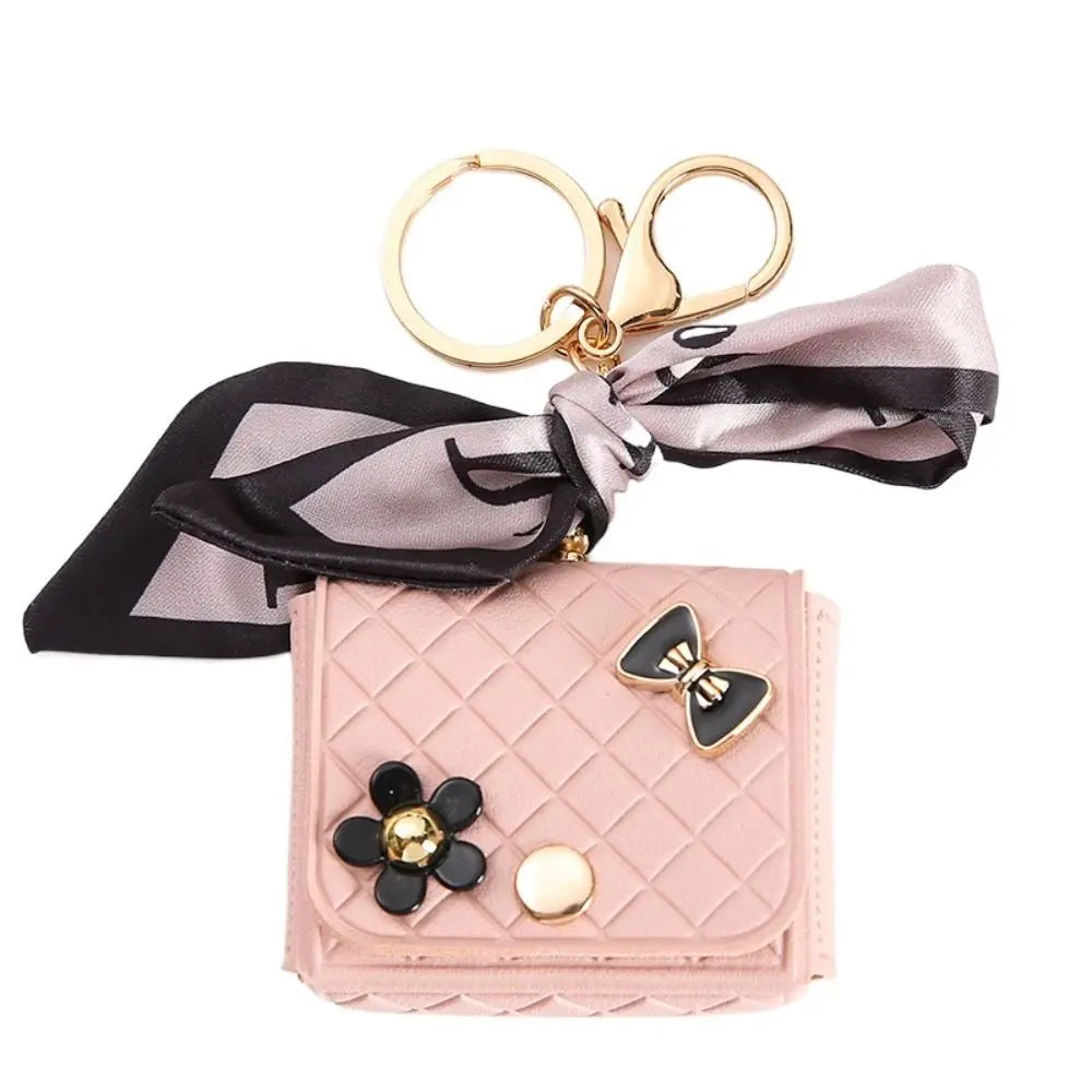 Fashion Leather Earphone Storage Bag Mini Creative Keychain Solid Color Pendant Earphone Case Bluetooth Headset Cover