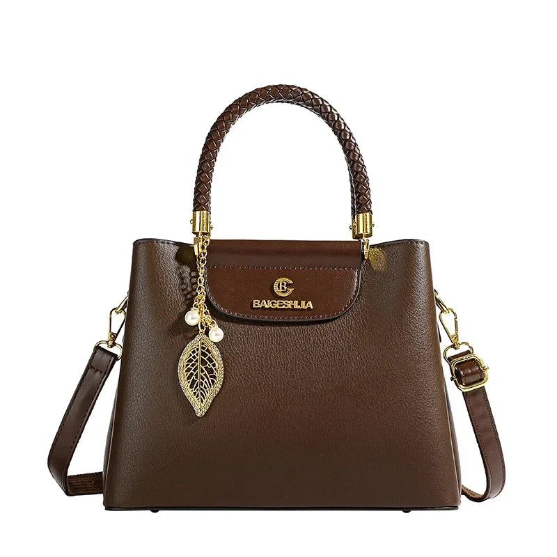 Genuine Soft PU Leather Handbags for Women Vintage Shoulder Tote Bag Luxury Designer Ladies Large Capacity Purse Bags Sac A Main