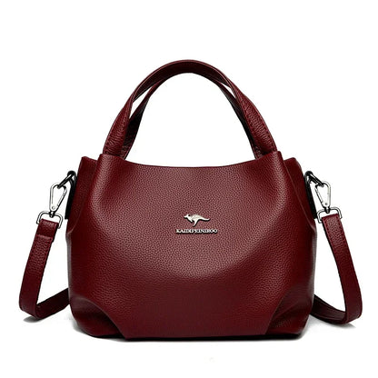 Women Soft Leather Top-Handle Bags Luxury Designer Handbag Solid Color Ladies Shoulder Crossbody Bag And Purse Commuting Sac