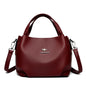 Women Soft Leather Top-Handle Bags Luxury Designer Handbag Solid Color Ladies Shoulder Crossbody Bag And Purse Commuting Sac
