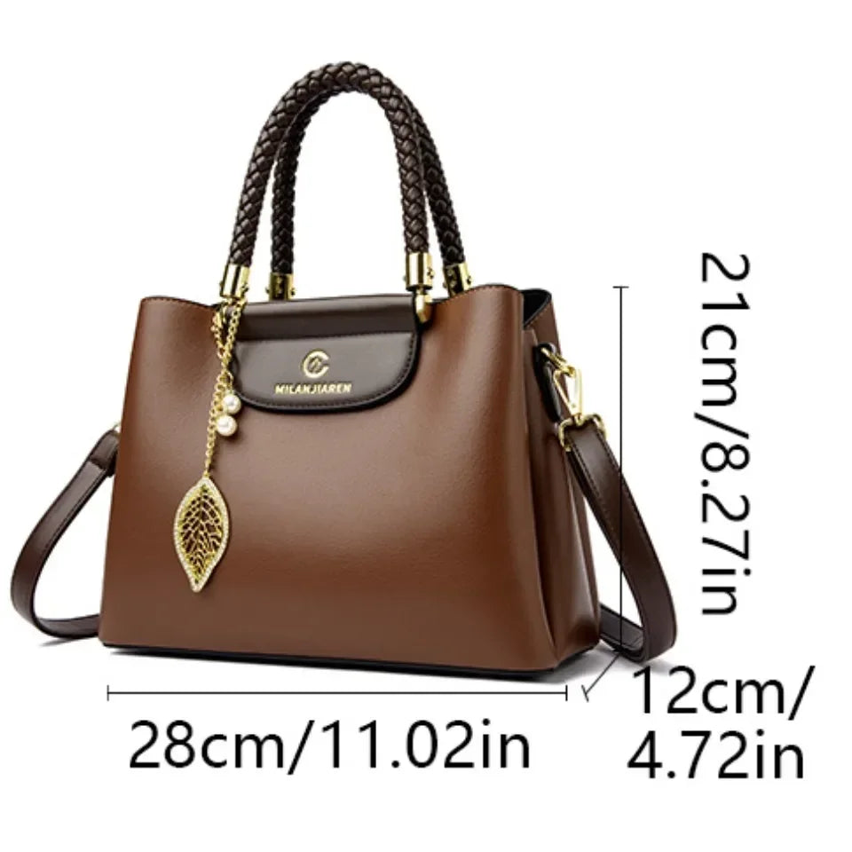 Genuine Soft PU Leather Handbags for Women Vintage Shoulder Tote Bag Luxury Designer Ladies Large Capacity Purse Bags Sac A Main