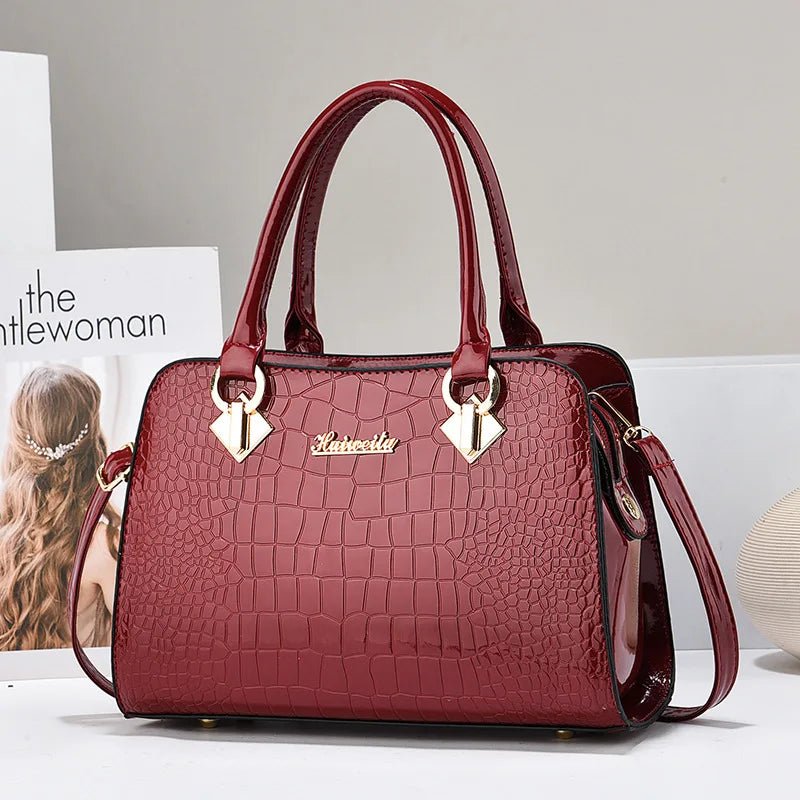 Women's bags, handbags, shoulder messenger bags, fashionable and versatile middle-aged large-capacity mother bags