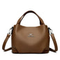 Women Soft Leather Top-Handle Bags Luxury Designer Handbag Solid Color Ladies Shoulder Crossbody Bag And Purse Commuting Sac