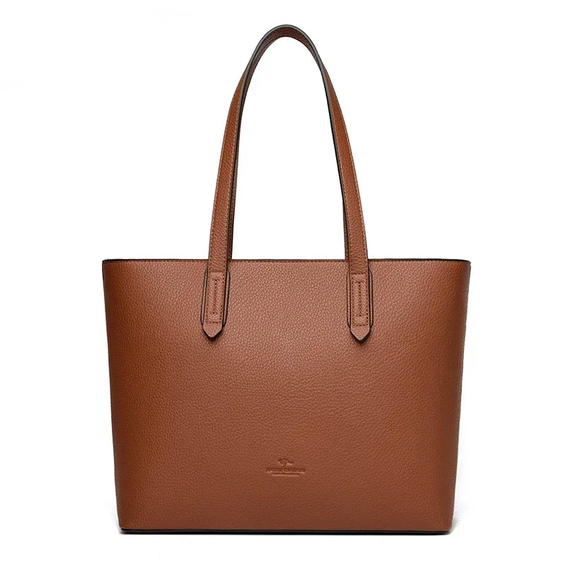 Genuine High Quality Large Capacity Shoulder Bag Female Tote Bag New Luxury Designer Handbag For Fashion Women Brand Shopper Bag