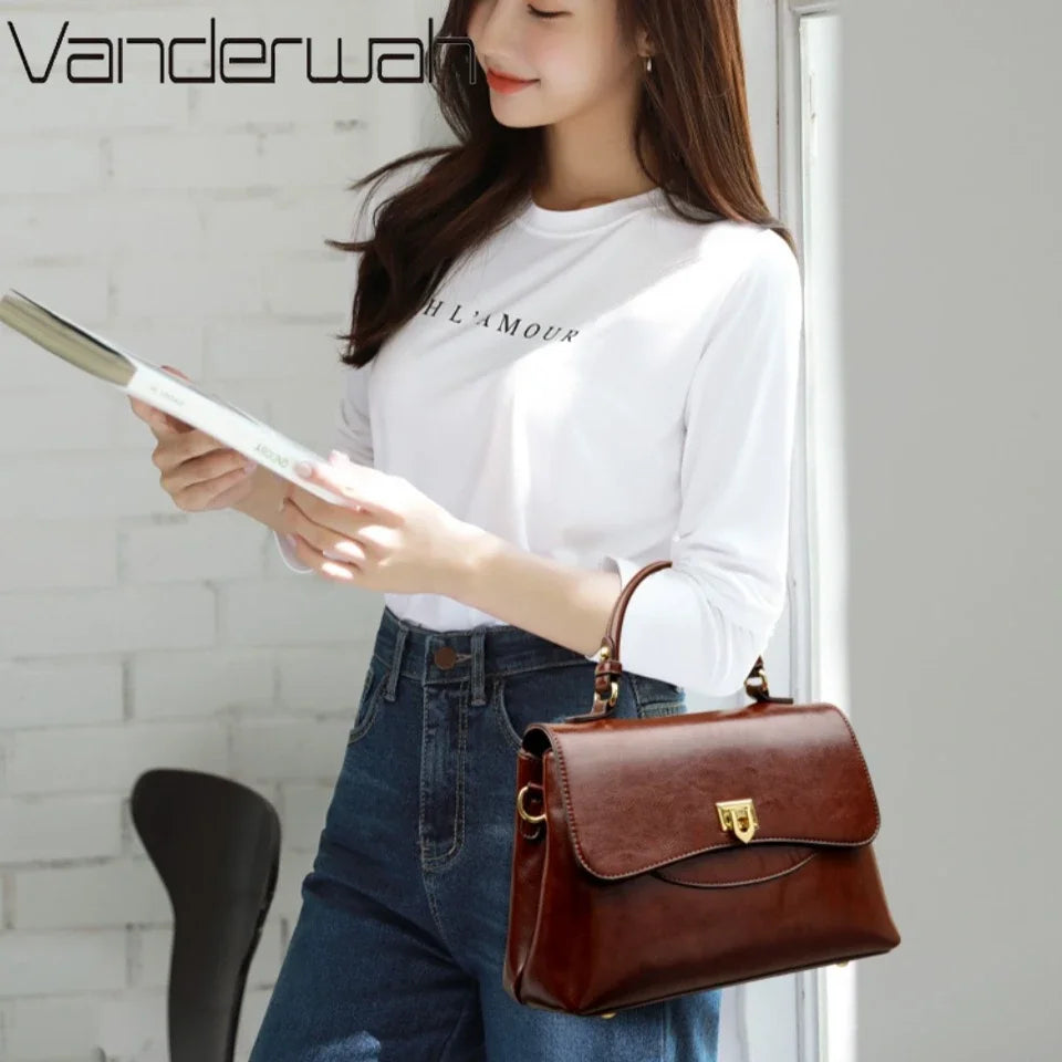 Luxury Large Capacity Multilayer Shoulder Messenger Bag High Quality Leather Handbag Women Designer Crossbody Sac Female Tote