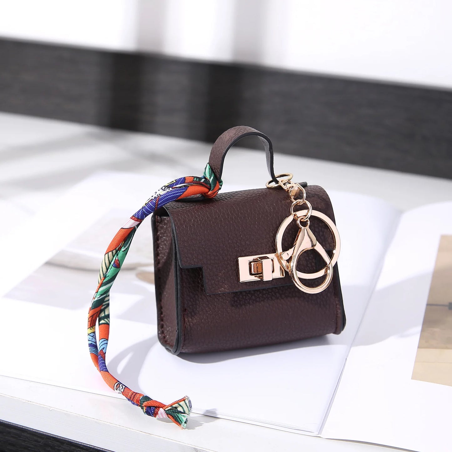 Mini bag pendant, house small bag, light luxury bag, new fashion decoration, red envelope, headphones, charter key bag