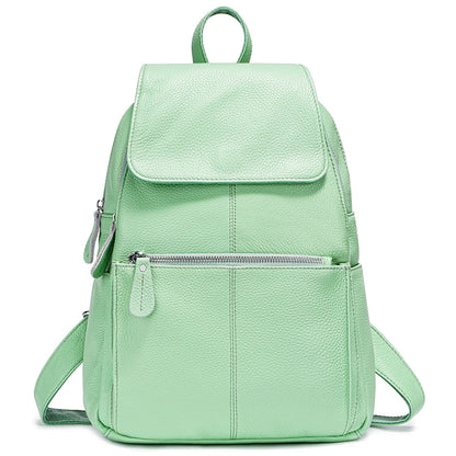 Zency Stylish Black White Genuine Leather Women Backpack A++ Quality Anti-theft Large Capacity Knapsack Travel Designer Rucksack