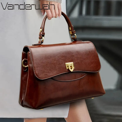 Luxury Large Capacity Multilayer Shoulder Messenger Bag High Quality Leather Handbag Women Designer Crossbody Sac Female Tote
